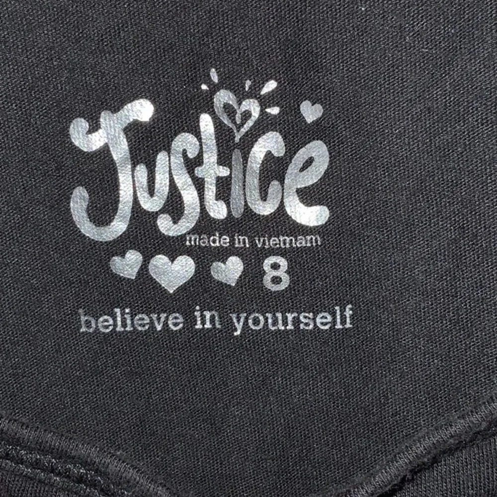 Justice Girls 8 Black Today is Awesome Neon Rainbow Smiley Tee Sequin Tshirt Top